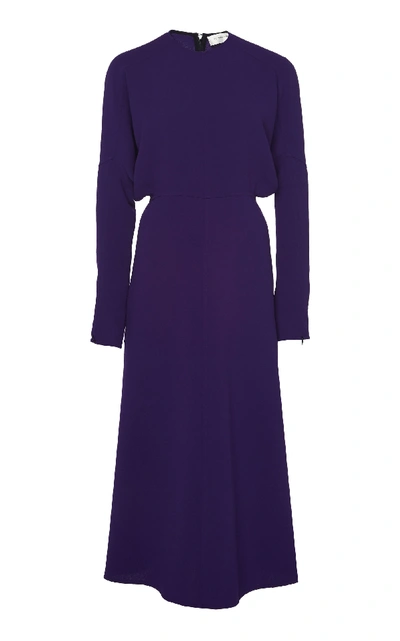 Shop Victoria Beckham Long Sleeve Dolman Midi Dress In Purple