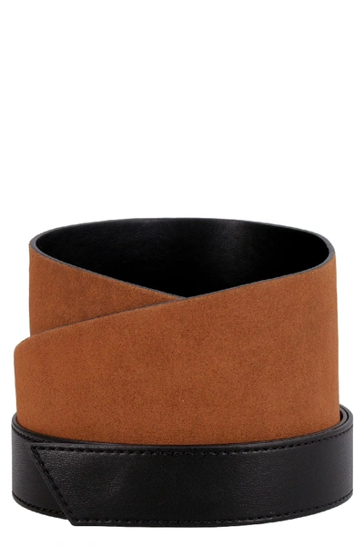 Shop Pinko Taylor Leather Obi-belt In Saddle Brown