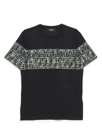 Shop Fendi Ff Camouflage T-shirt In Black