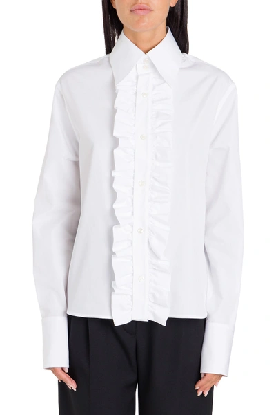 Shop Saint Laurent Ruches Shirt In Bianco