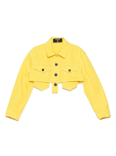 Shop Balmain Jacket In Giallo