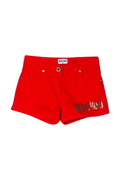 Shop Moschino Kids Shorts With Sequins In Rosso