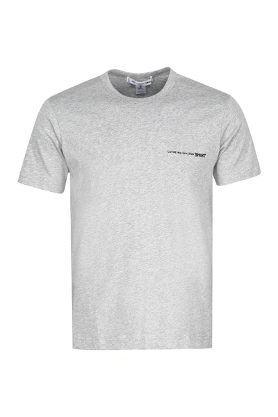 Shop Comme Des Garçons Shirt Crew-neck Cotton T-shirt In Grey