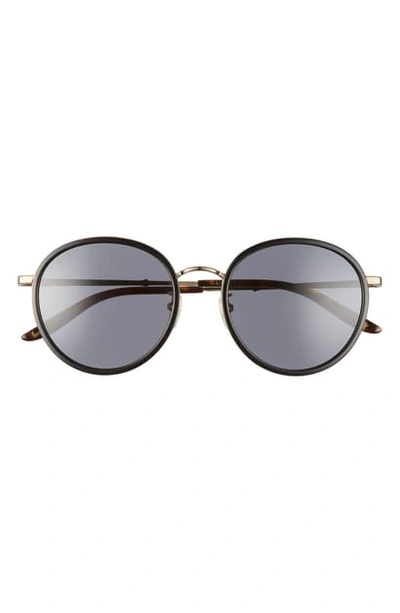 Shop Gucci 55mm Round Sunglasses In Black/ Grey