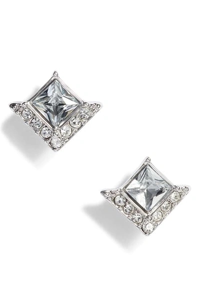 Shop Vince Camuto Crystal Pave Stud Earrings In Silver/ Crystal