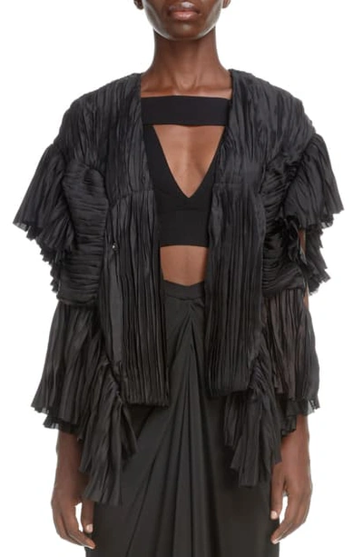 Shop Rick Owens Poblana Pleated Peplum Jacket In Black