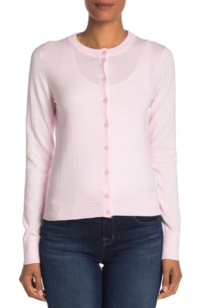 Shop J Crew Front Button Knit Cardigan In Pink