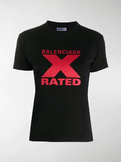 Shop Balenciaga X-rated Print T-shirt In Black