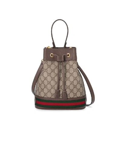 Shop Gucci Ophidia Gg Bucket Bag Small In Neutrals