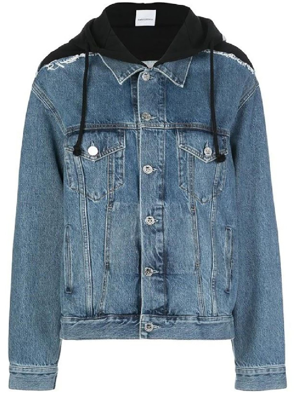 vetements hooded denim jacket