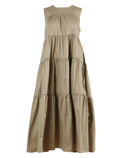 Shop Co Taupe Tiered Midi Dress In Neutrals