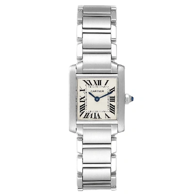 Shop Cartier Tank Francaise Silver Dial Blue Hands Ladies Watch W51008q3 In Not Applicable
