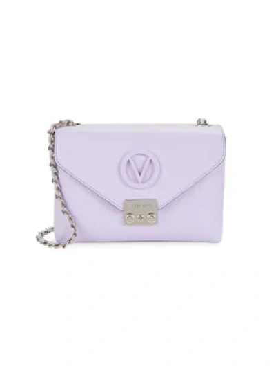 Shop Valentino By Mario Valentino Isabelle Leather Crossbody Bag In Lavender