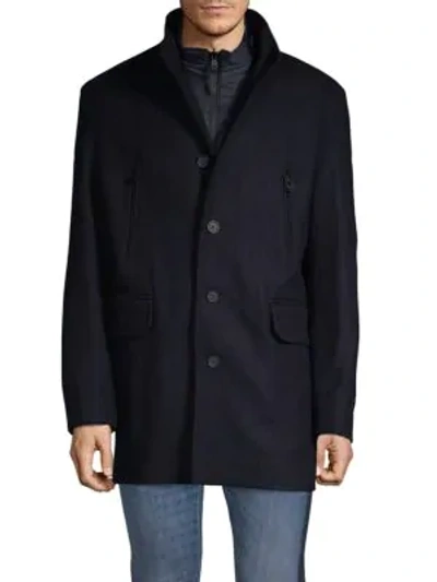 Shop Cole Haan Men's Melton 3-in-1 Jacket In Navy