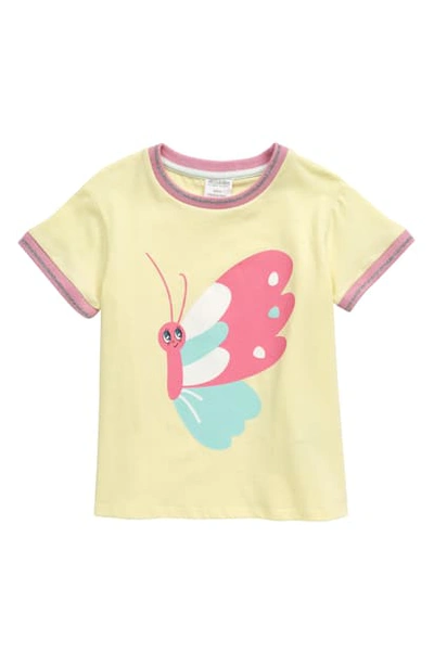 Shop Art & Eden Whitney Organic Cotton Graphic Tee In Yellow Butterfly