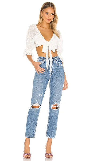 Shop Free People Fast Times High Rise Mom Jean In Blue