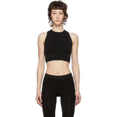 Shop Rick Owens Black Knit Sports Bra In 09 Black