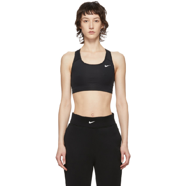 nike black mini swoosh crop top