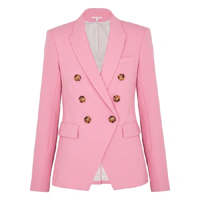 Shop Veronica Beard Miller Dickey Pink Double-breasted Blazer