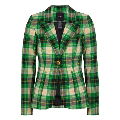 Shop Smythe Plaid Seersucker Blazer In Green