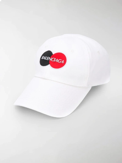 Shop Balenciaga Uniform Logo Baseball Cap In White