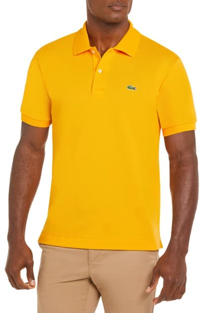 Shop Lacoste L1212 Regular Fit Pique Polo In Yzr Holy