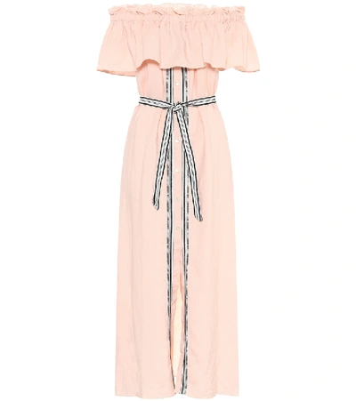 Shop Lemlem Koki Off-shoulder Maxi Dress In Pink