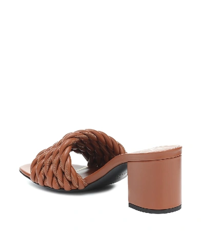 Shop Valentino The Rope 60 Leather Sandals In Brown