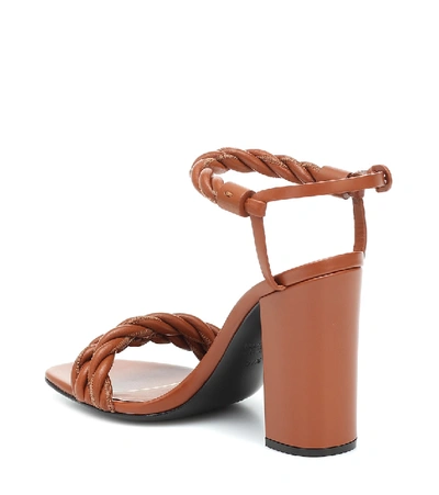 Shop Valentino The Rope 100 Leather Sandals In Brown