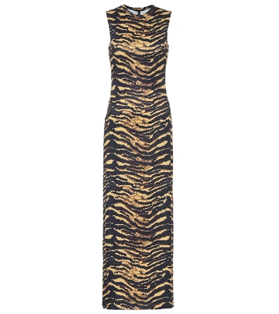 Shop Adam Selman Sport Animal-print Maxi Dress In Black