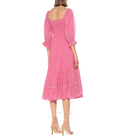 Shop Loveshackfancy Rigby Floral Cotton Dress In Pink
