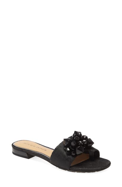 donald pliner black slides