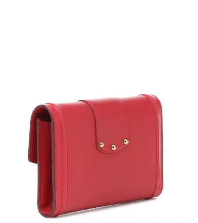Shop Dolce & Gabbana Dg Amore Leather Clutch In Red