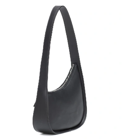 The Row Half Moon Leather Shoulder Bag In Black