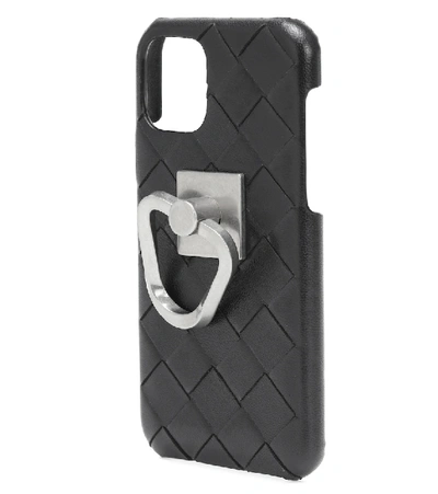 Bottega Veneta Intrecciato Leather Iphone 11 Pro Case In Black
