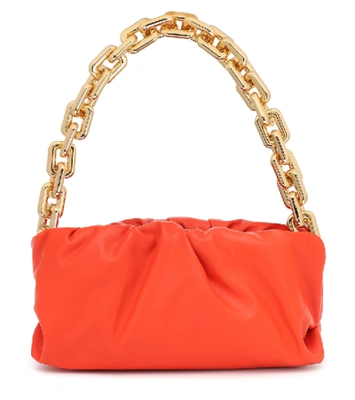 Shop Bottega Veneta Chain Pouch Leather Shoulder Bag In Orange