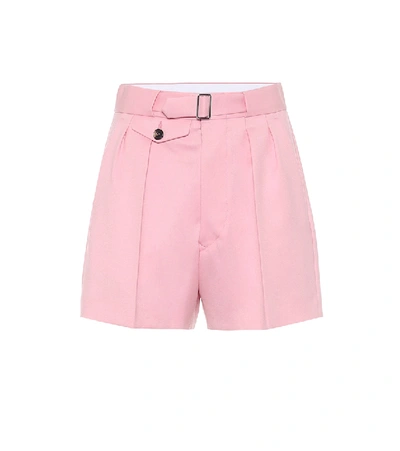 Shop Maison Margiela High-rise Wool Shorts In Pink