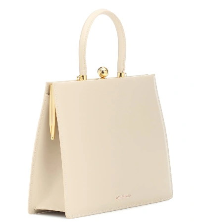 Shop Ratio Et Motus Twin Frame Leather Tote In White
