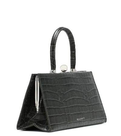 Shop Ratio Et Motus Sister Croc-effect Leather Shoulder Bag In Grey
