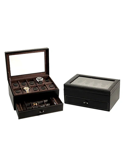 Shop Bey-berk Men's Leather Jewelry Box In Black