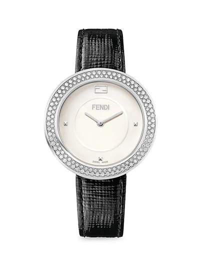 Shop Fendi My Way Stainless Steel & Diamond Leather-strap Watch