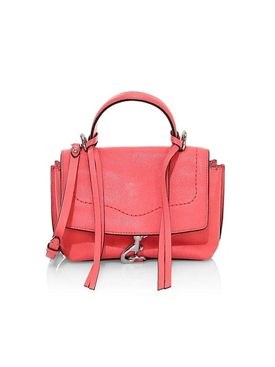 Shop Rebecca Minkoff Mini Stella Leather Satchel In Grapefruit