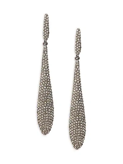 Shop Adriana Orsini Gunmetal-tone & Crystal Drop Earrings