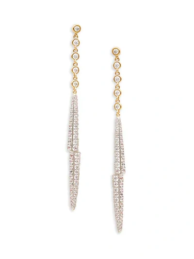 Shop Adriana Orsini Goldplated, Rhodium-plated & Crystal Linear Drop Earrings