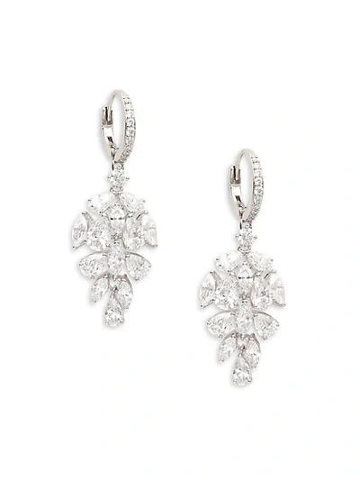 Shop Adriana Orsini Rhodium-plated & Crystal Cluster Drop Earrings