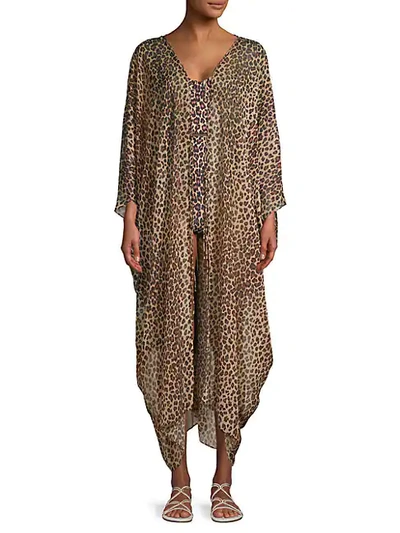 Shop Jonathan Simkhai Leopard-print Caftan In Leopard Print