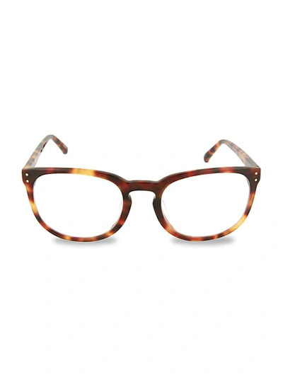 Shop Linda Farrow 47mm Tortoiseshell Oval Optical Glasses