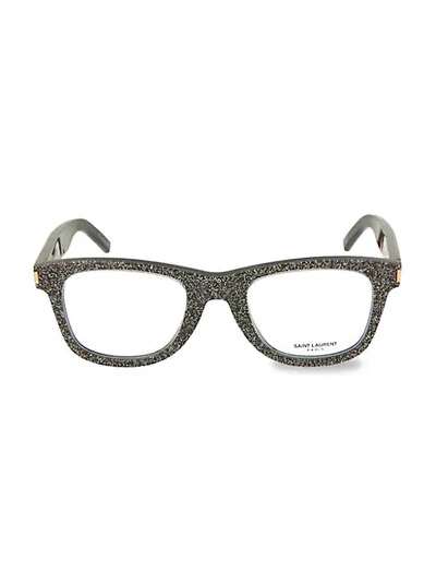 Shop Saint Laurent Core 50mm Glitter Optical Glasses In Grey