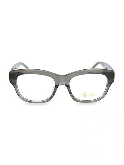 Shop Pomellato 54mm Rectangle Optical Glasses In Grey