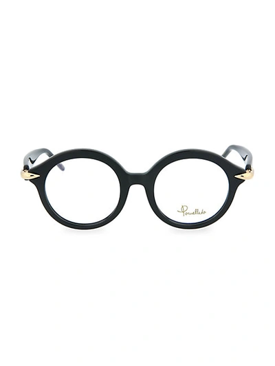 Shop Pomellato 49mm Round Optical Glasses In Black